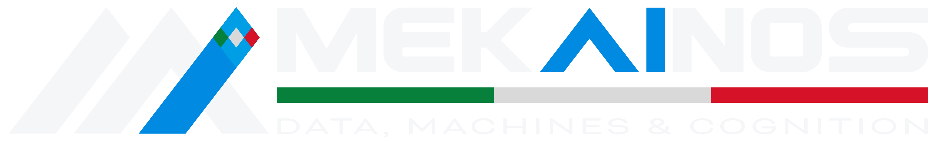 Logo orizzontale Mekainos per fondo scuro