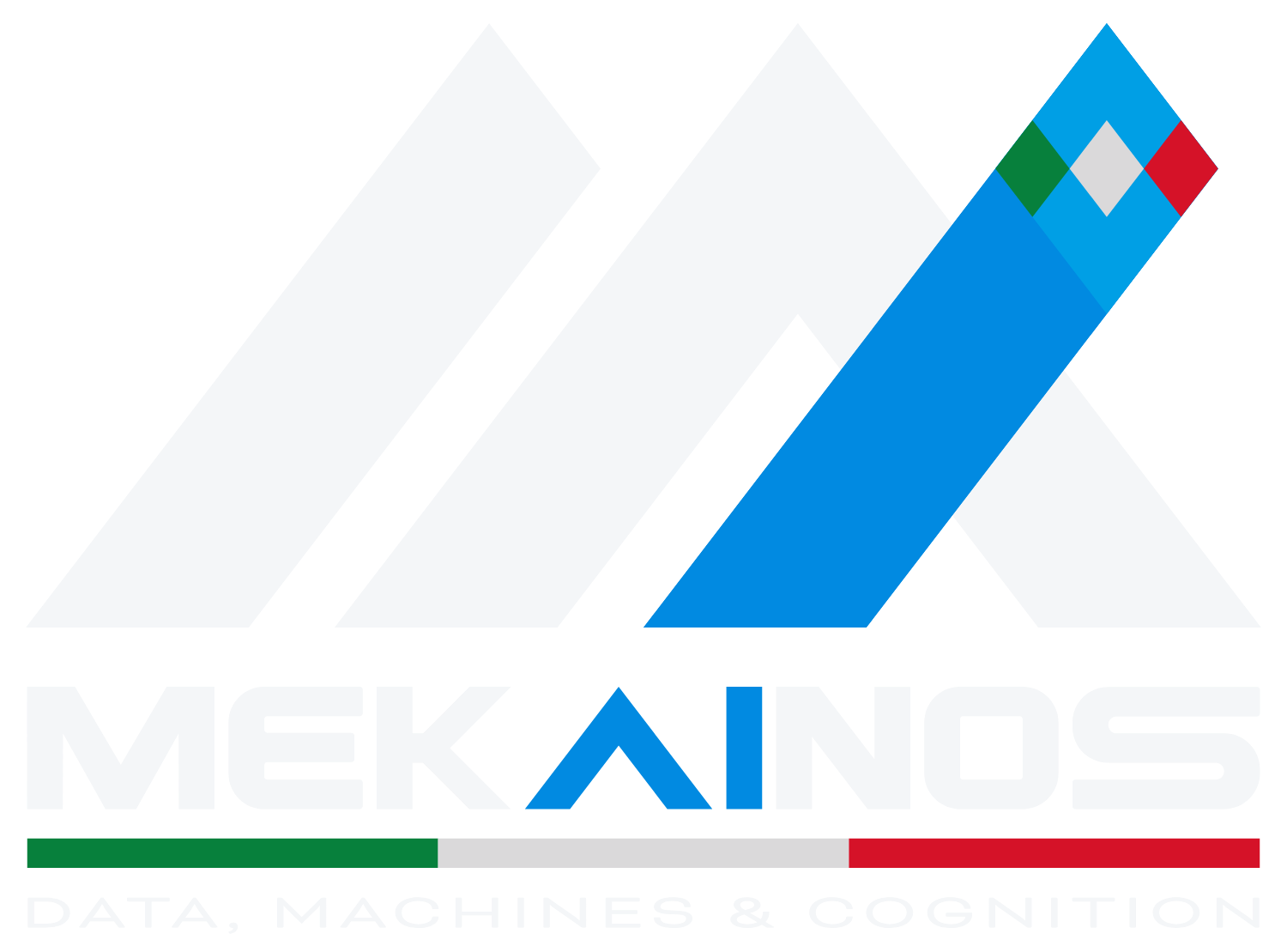 Logo verticale Mekainos per fondo scuro